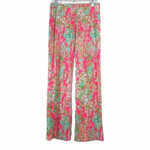 Lilly Pulitzer Palazzo Flower Pink Flare Bottoms size M